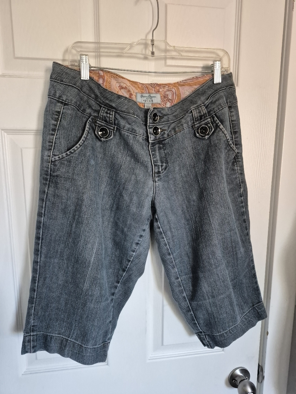 Boom Boom Jeans Denim Capris - Casual Mid-Rise Shorts